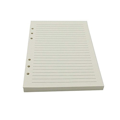 80 Sheets A6 Size Lined 6-Holes Traveler's Notebook Planner Filler Papers/Journal Dairy Inserts Refills/Loose-leaf Binder Paper, Beige Color(Ruled) (A6)