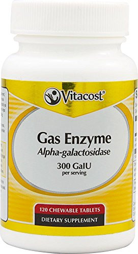 Vitacost Gas Enzyme Alpha-galactosidase - 300 GalU per Serving - 120 Chewable Tablets