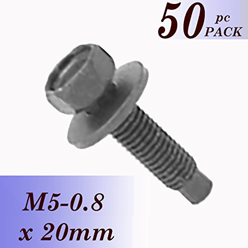 BoltmanShop M5-0_8 X 20MM Hex Head SEMS THRD Cutting Screw 50pkg