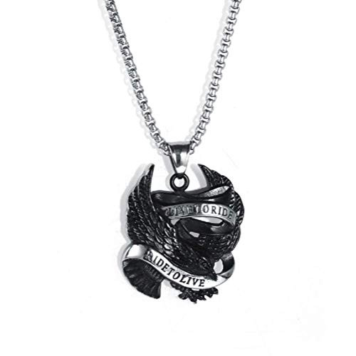 Stainless Steel Punk Hawk Eagle Pendant Motorcycle Biker Necklace for Men 24 Chain Black Stainless Steel Punk Hawk Eagle Pendant Motorcycle Biker Necklace for Men 24 Chain Black