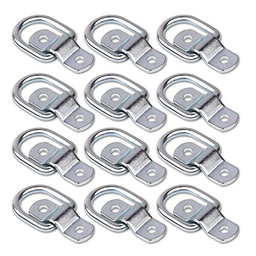 EXERAUO Trailer Tie Down Rings Cargo Tie-Down Anchors D Ring Tie Down Cargo Tie-Down Anchors with Mounting Bracket Replacement Fit for Truck Trailer Pickup Boat Warehouse 