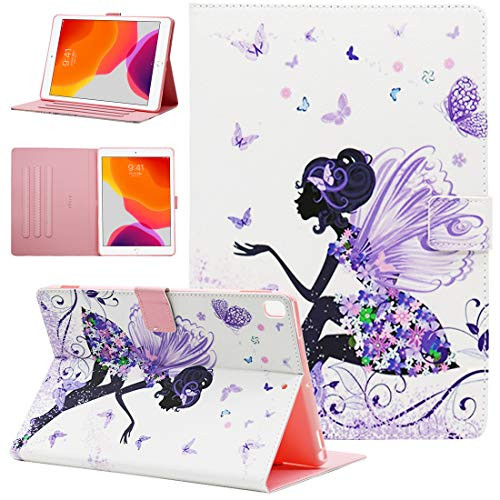 iPad 10_2 Case 2019 2020 iPad 7th  8th Generation Case Alugs Multi-Angle Protective PU Leather Folio Cover with Auto WakeSleep for iPad 7th 8th Generation 10_2 Inch Butterfly Girl