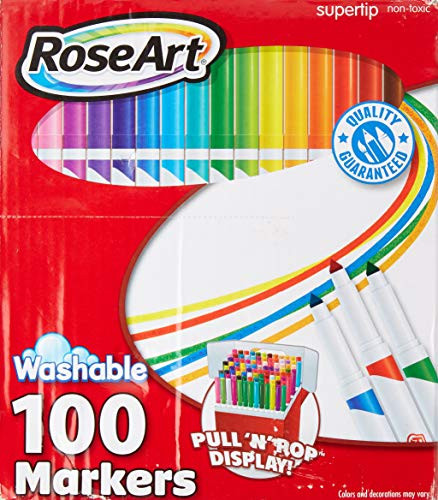 RoseArt 03028 Supertip Washable Markers 100 Assorted Colors 100Set RAI03028