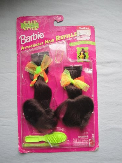 1994 Mattel Barbie Cut and Style Brunette Attachable Hair Refills 1994 Mattel Barbie Cut and Style Brunette Attachable Hair Refills