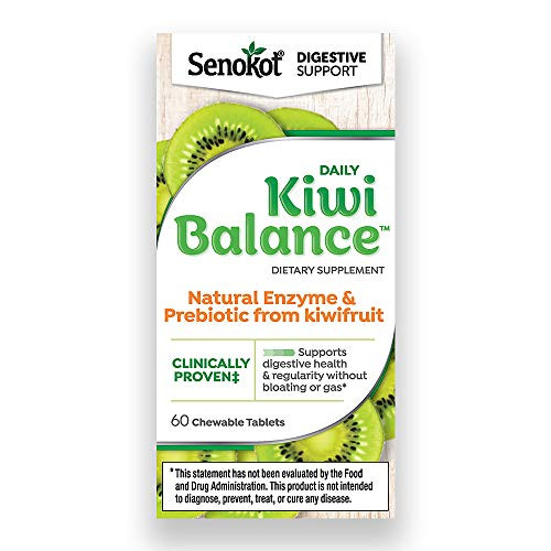 Senokot Daily Kiwi Balance Digestion and Regularity Support Dietary Supplement Chewable Tablet 60 Count