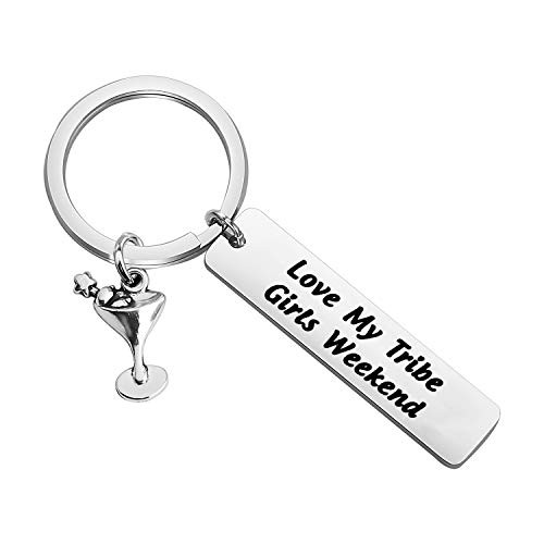 ENSIANTH Girls Getaway Gift Awesome Gift Girls Weekend Cheaper Than Therapy Keychain Weekend Gift for Girls tribe weekend key