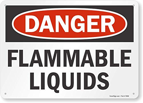SmartSign Danger - Flammable Liquids Sign  10 x 14 Aluminum