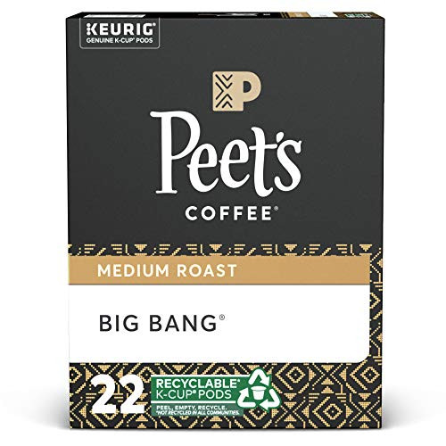 Peets Coffee Big Bang K-Cup Coffee Pods for Keurig Brewers Medium Roast 22 Pods