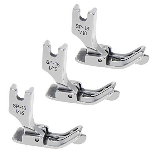 Othmro Industrial Sewing Machines Presser Foot SP-18R Silver with Right Guide 116 2mm Steel Good for Replacement Accessories 3Pcs