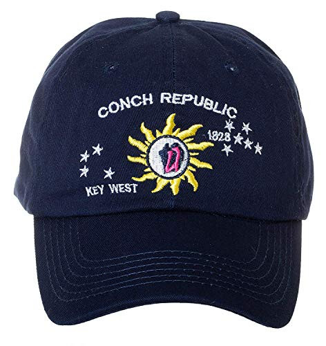 Artisan Owl Conch Republic Key West 1828 Navy Cap Hat -100 Cotton Embroidered Hat Navy