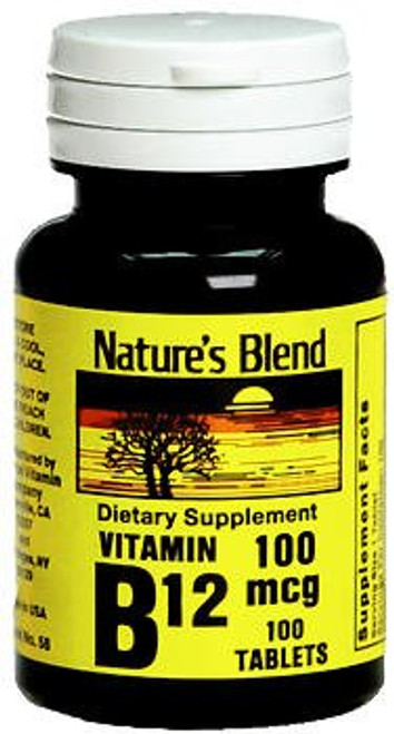 Natures Blend Vitamin B12 100 mcg Tablets - 100 ct Pack of 2 Natures Blend Vitamin B12 100 mcg Tablets - 100 ct Pack of 2