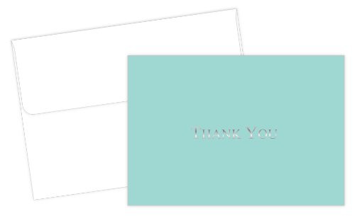 Hortense B. Hewitt 20 Count Bella Blue Foil Thank You Note Cards and Envelopes