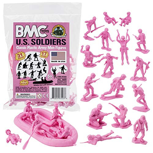 BMC Marx Plastic Army Men US Soldiers - Pink 31pc WW2 Figures - Made in USA BMC Marx Plastic Army Men US Soldiers - Pink 31pc WW2 Figures - Made in USA