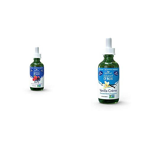 SweetLeaf Sweet Drops Liquid Stevia Sweetener Berry 2 Ounce   Sweet Drops Liquid Stevia Sweetener Vanilla Creme 2 Ounce