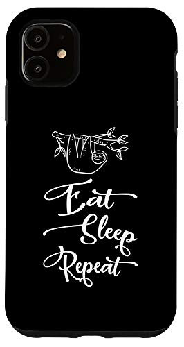 iPhone 11 eat sleep repeat sloth lover gift Case