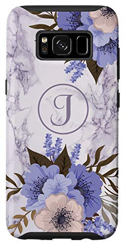 Galaxy S8 Letter J Initial Monogram Flowers Floral Marble-Print Gift Case