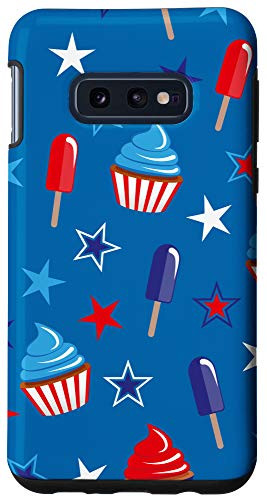 Galaxy S10e 4th of July Patriotic Pattern Red White Blue Cupcake Case
