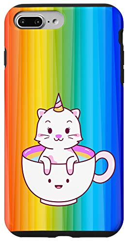 iPhone 7 Plus8 Plus Rainbow Gay Pride Cute Unicorn Kitty Cat Happy Tea Cup Gift Case