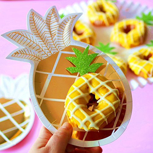 (30 Pcs) JeVenis Glitter Green Hawaiian Party Pineapple Cupcake Toppers Picks Donut Toppers for Luau Bridal Shower Tropical Summer Party Cake Decoration