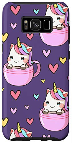 Galaxy S8 Purple Hearts Tea Cup Cute Magical Unicorn Girly Party Gift Case