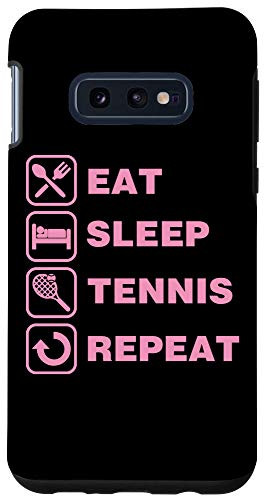 Galaxy S10e Eat Sleep Tennis Repeat Racket Icon Christmas Gift Pink Case