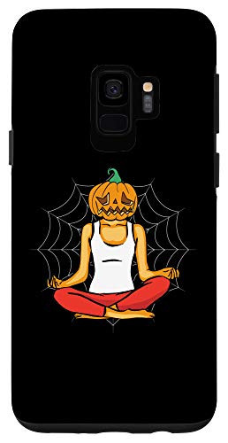 Galaxy S9 Pumpkin Head Women Yoga Meditate Costume Easy Halloween Gift Case