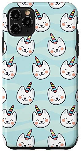 iPhone 11 Pro Max Cat Unicorn Head Face Kawaii Pattern Cute Animal Lover Gifts Case