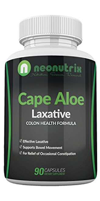 Cape Aloe Natural Laxatives for Constipation Relief- Promotes Healthy Bowel Movement- Supplement for Men   Women - Herbal Detox - 90 Capsules - Made in The USA by Neonutrix