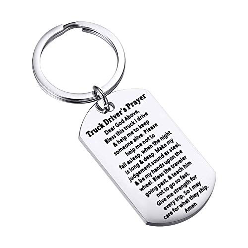 MYOSPARK Truck Drivers Prayer Dog Tag Keychain Trucker Keychain Truck Driver Keychain Religious Jewelry Gift For Truck Drivers Dad Husband Boyfriend Truck Drivers Prayer Keychain MYOSPARK Truck Drivers Prayer Dog Tag Keychain Trucker Keychain Truck Driver Keychain Religious Jewelry Gift For Truck Drivers Dad Husband Boyfriend Truck Drivers Prayer Keychain