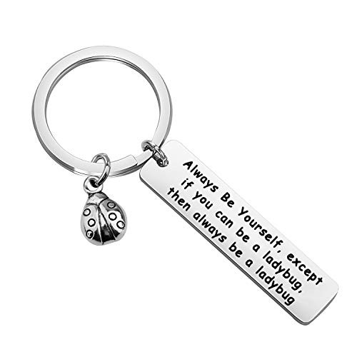 TGBJE Inspirational Jewelry Always Be Yourself Keychain Ladybug Jewelry Best Friend Gift Student Graduation Gift ladybug keychain TGBJE Inspirational Jewelry Always Be Yourself Keychain Ladybug Jewelry Best Friend Gift Student Graduation Gift ladybug keychain