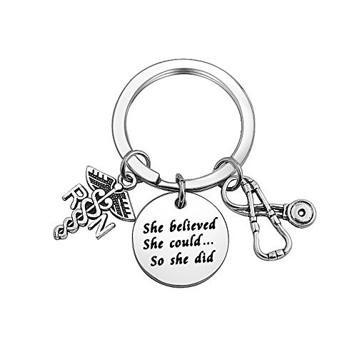 ENSIANTH Nurse Bracelet She Believed She Could So She Did Bracelet Nurse Hat Medical RN Charm Bracelet Nurse Graduation Gift RN Keychain ENSIANTH Nurse Bracelet She Believed She Could So She Did Bracelet Nurse Hat Medical RN Charm Bracelet Nurse Graduation Gift RN Keychain