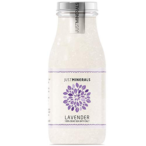 Dead Sea Bath Salt Lavender - Just Minerals Certified 100 Pure from The Dead Sea No Synthetic Colors - Lavender Dead Sea Salt