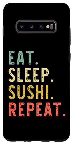 Galaxy S10 Eat Sleep Sushi Repeat Chef Player Gift Vintage Case
