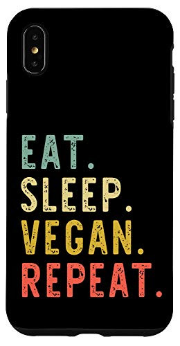 iPhone XS Max Eat Sleep Vegan Repeat Gift Vintage Case