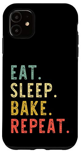iPhone 11 Eat Sleep Bake Repeat Baking Baker Lover Bakery Gift Vintage Case