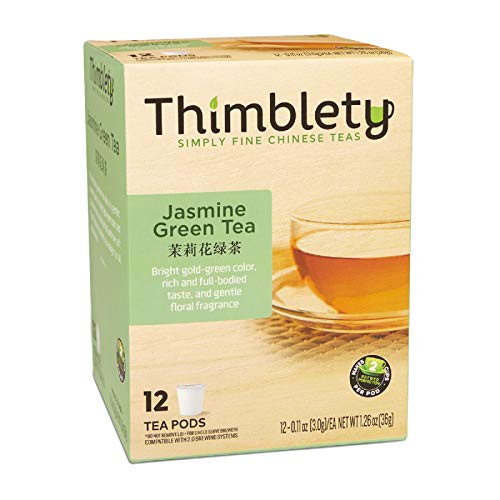 Jasmine Green Tea - Thimblety Jasmine Green Tea for K cups Chinese green Tea Good for Wellness   Relief Support?12 Pods