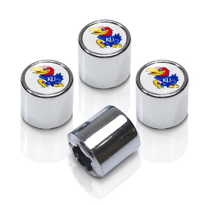 University of Kansas Jayhawks Chrome Tire Stem Valve Caps