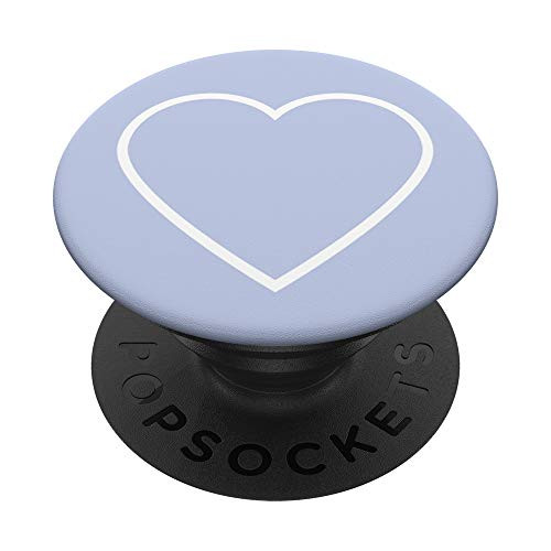 White Heart Boys Girls Kids Solid Plain Color Periwinkle PopSockets PopGrip Swappable Grip for Phones   Tablets