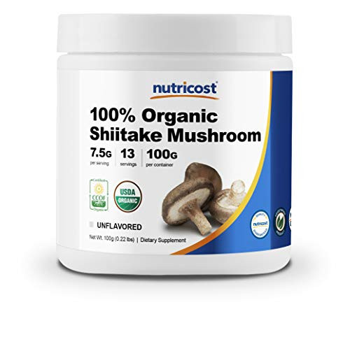 Nutricost Organic Shiitake Mushroom Powder 100 Grams - Gluten Free Non-GMO