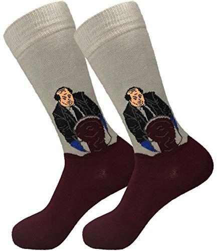 Balanced Co_ Kevins Famous Chili Dress Socks Kevin Malone Socks Michael Scott Socks RedGray