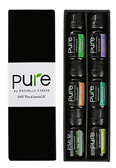 PURE Therapeutic Grade TOP 6 Natural Essential Oils Set for Diffuser Humidifier Massage Aromatherapy Skin   Hair Care_ Tea Tree Oil Peppermint Oil Lavender Essential Oil Eucalyptus Essential Oi