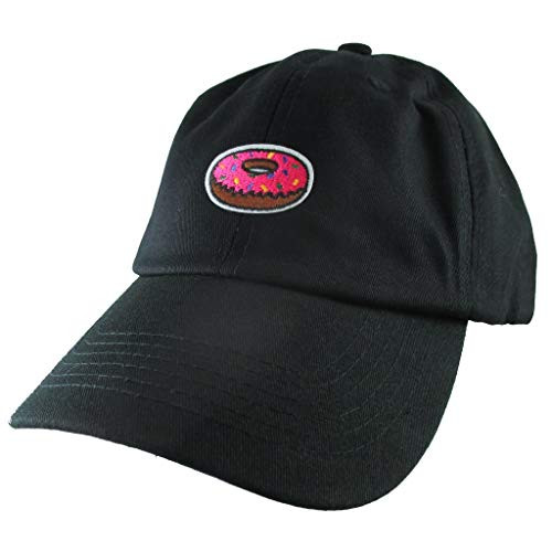 AffinityAddOns Donut Dad Hat Black Adjustable Baseball Cap Embroidered Patch