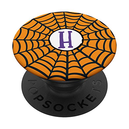Spider Web Monogram Initial Letter H - Halloween PopSockets Grip and Stand for Phones and Tablets