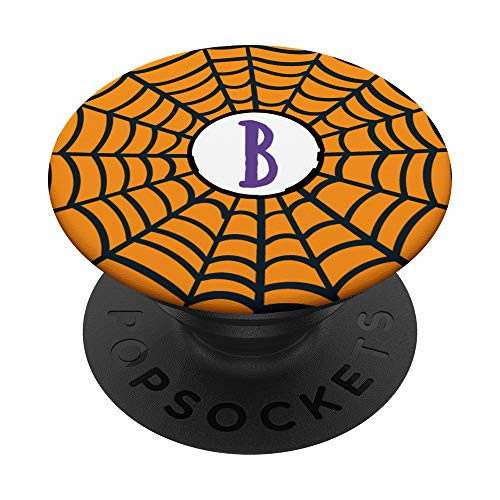 Spider Web Monogram Initial Letter B - Halloween PopSockets Grip and Stand for Phones and Tablets