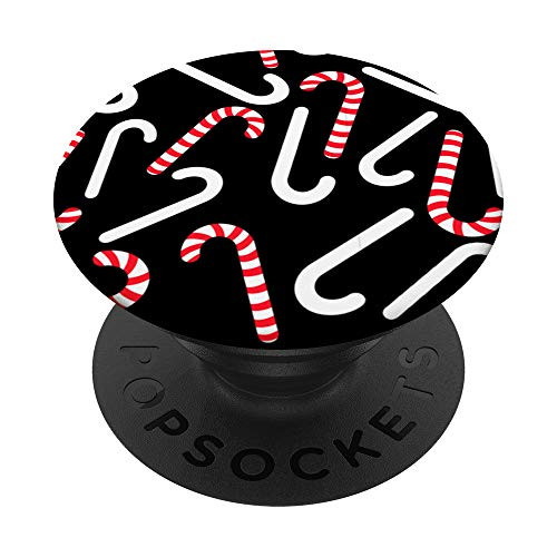 Red Candy Cane Pattern Candy Lover Gift PopSockets PopGrip Swappable Grip for Phones   Tablets
