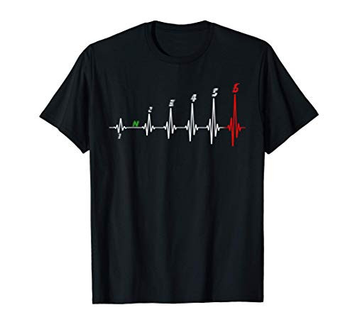 Motorcycle Heartbeat 6 speed gear shift Bike Motocross T-Shirt