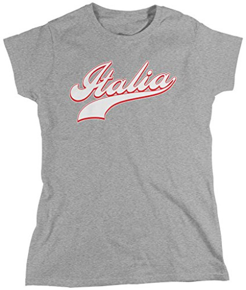 Amdesco Italia Baseball Style Font Proud Italian Team Italia Womens T-Shirt Athletic Heather Gray Medium Amdesco Italia Baseball Style Font Proud Italian Team Italia Womens T-Shirt Athletic Heather Gray Medium