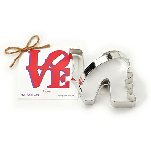 LOVE Cookie and Fondant Cutter - Ann Clark - 4.5 Inches - US Tin Plated Steel LOVE Cookie and Fondant Cutter - Ann Clark - 4.5 Inches - US Tin Plated Steel