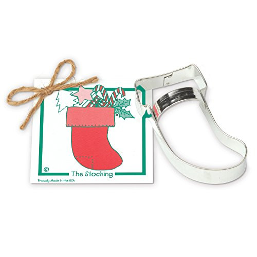 Stocking Cookie and Fondant Cutter - Ann Clark - 4.1 Inches - US Tin Plated Steel Stocking Cookie and Fondant Cutter - Ann Clark - 4.1 Inches - US Tin Plated Steel