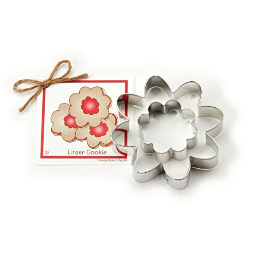 Linzer Cookie Cookie and Fondant Cutter - Ann Clark - 2.5 Inches - US Tin Plated Steel Linzer Cookie Cookie and Fondant Cutter - Ann Clark - 2.5 Inches - US Tin Plated Steel